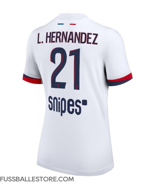 Günstige Paris Saint-Germain Lucas Hernandez #21 Auswärtstrikot Damen 2025-26 Kurzarm Günstige Paris Saint-Germain Lucas Hernandez #21 Auswärtstrikot Damen 2025-26 Kurzarm